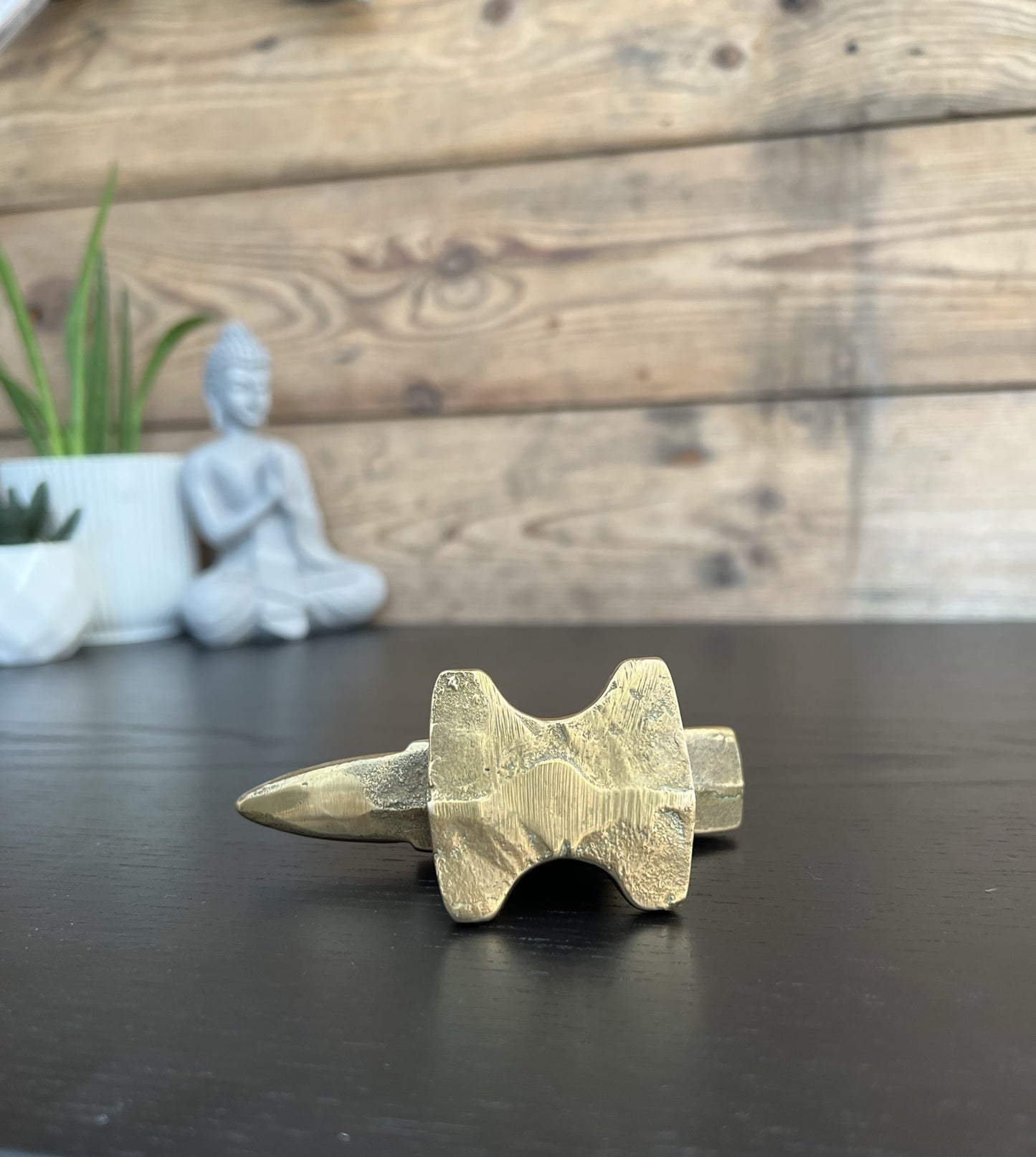 Small Solid Brass Anvil Stamped WORKINGTON Blacksmith Desk Paperweight Decor