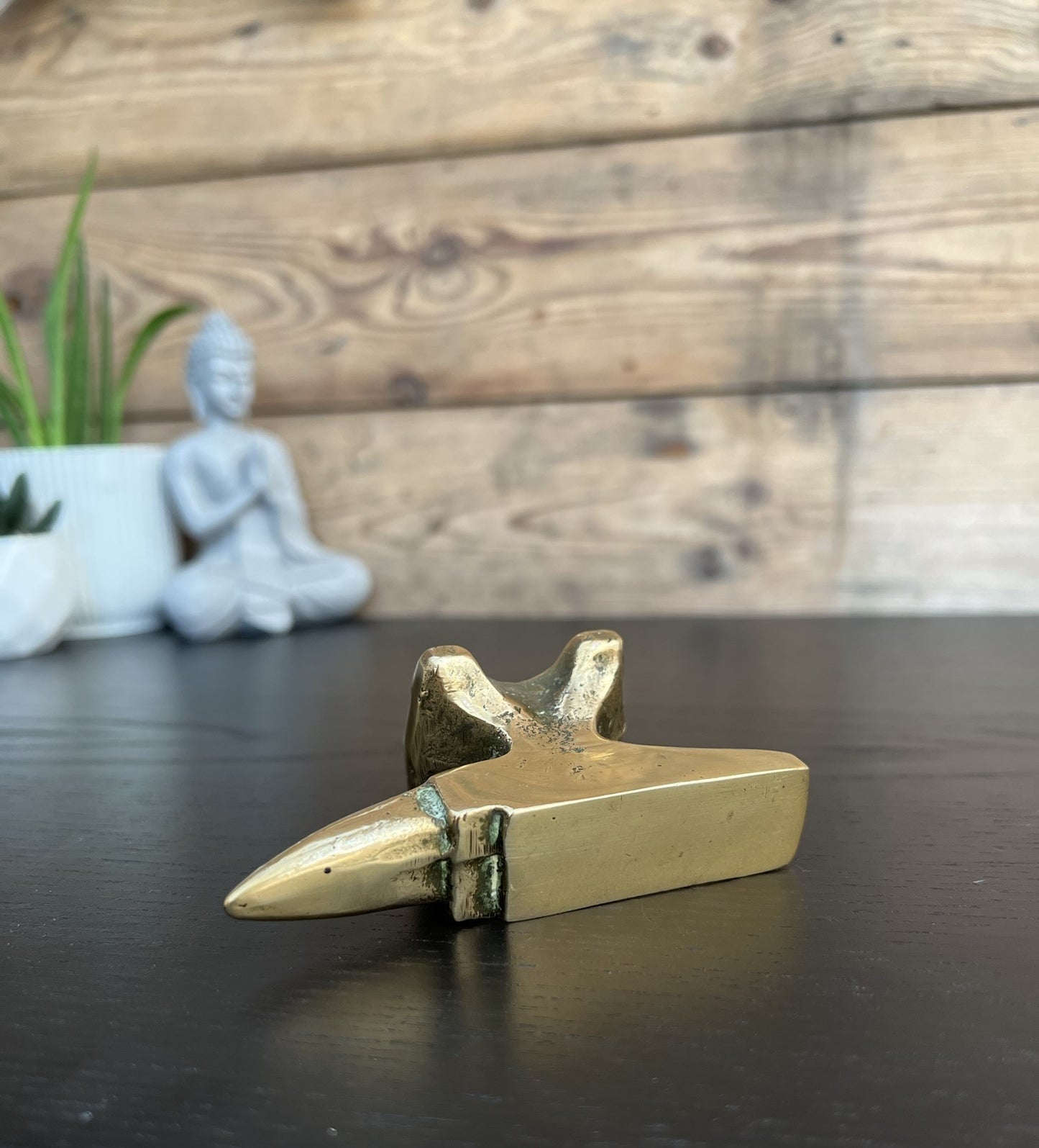 Small Solid Brass Anvil Stamped WORKINGTON Blacksmith Desk Paperweight Decor