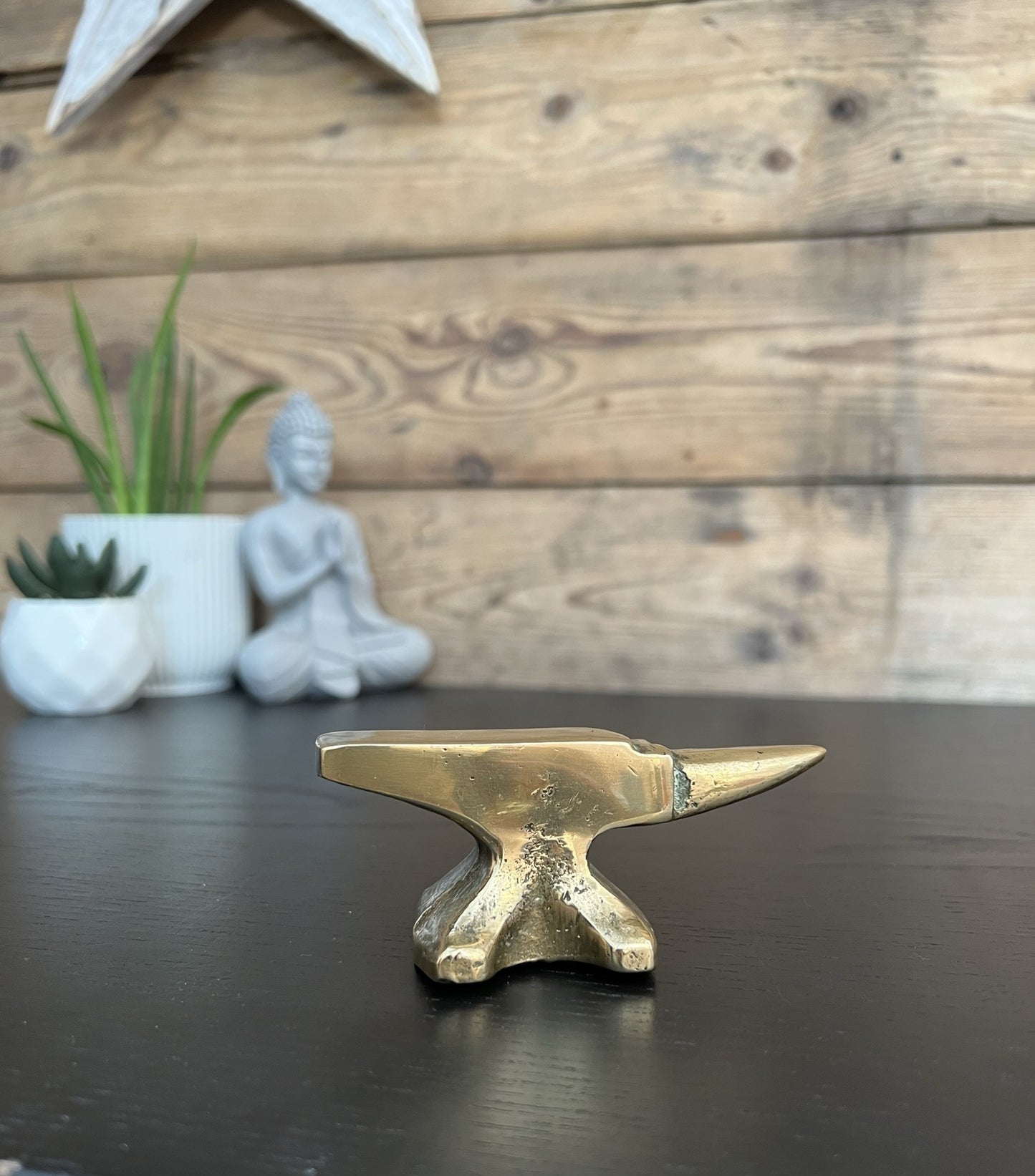 Small Solid Brass Anvil Stamped WORKINGTON Blacksmith Desk Paperweight Decor