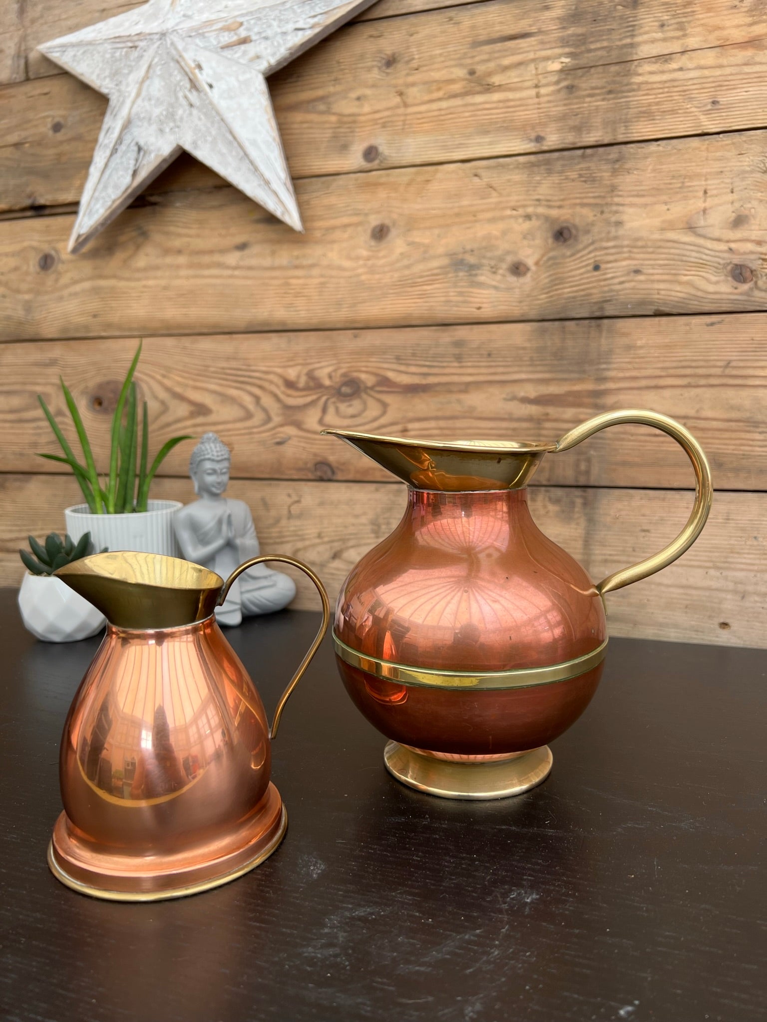 Vintage Copper and Brass Pitcher