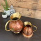 Vintage Copper & Brass Peerage Jug Pitcher Set Rustic Boho Art Deco