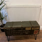 Vintage Wooden Ammo Box Side Table 1987 Rustic Storage Chest Industrial Trunk Home Coffee Table