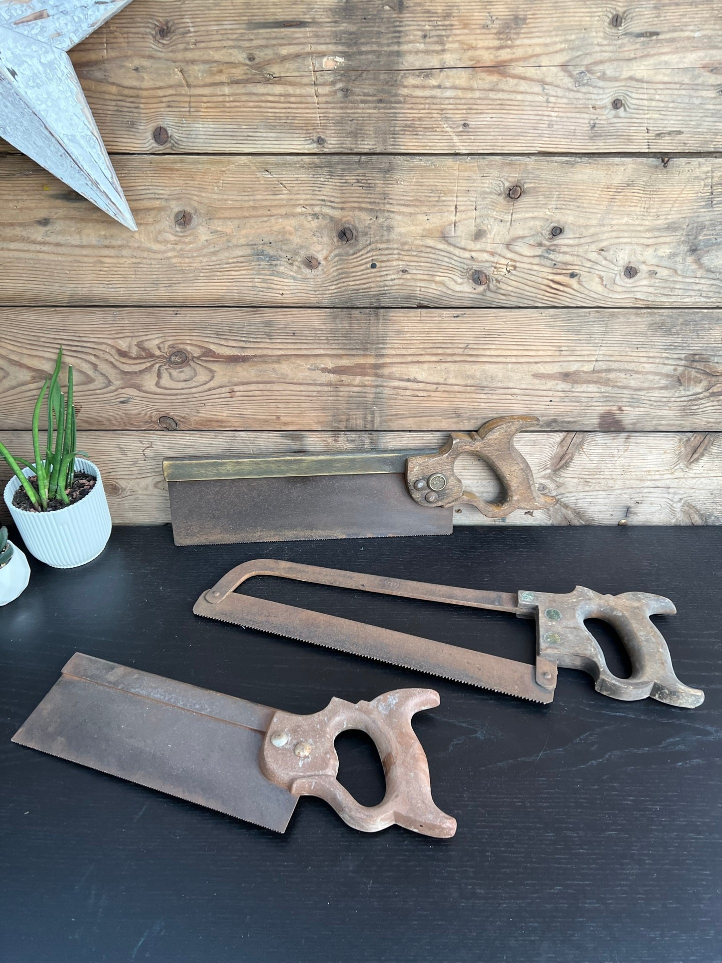 3x Vintage Woodwork Handsaw Job Lot Carpenter Hand Saw Vintage Tools