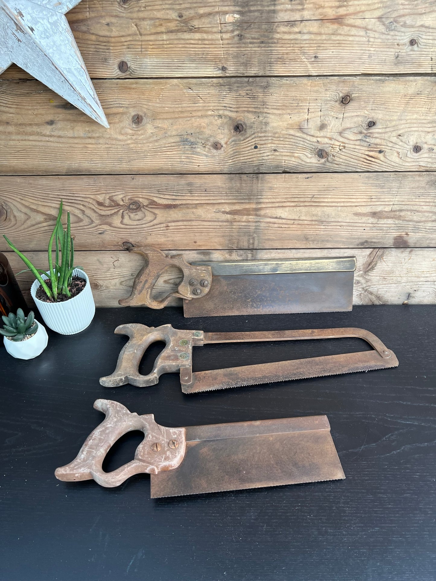 3x Vintage Woodwork Handsaw Job Lot Carpenter Hand Saw Vintage Tools