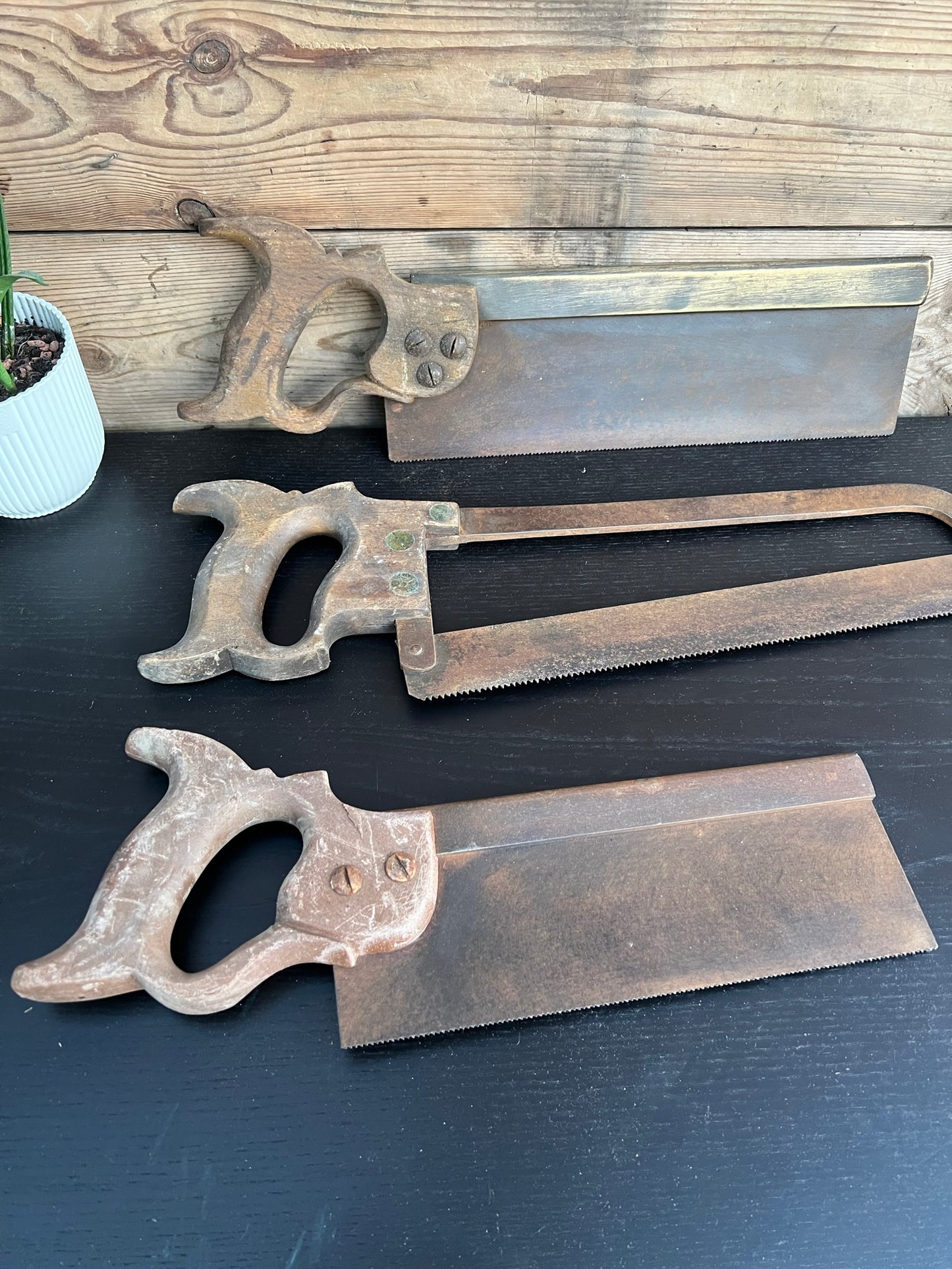 3x Vintage Woodwork Handsaw Job Lot Carpenter Hand Saw Vintage Tools