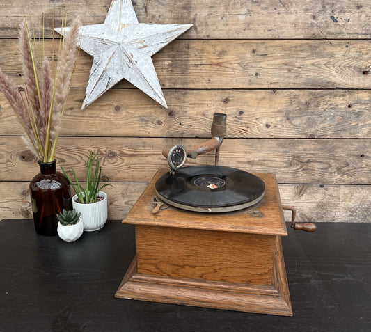 Vintage Alba Wind Up Gramophone Record Player - No Horn Rustic Décor Display Prop