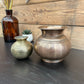 2x Vintage Brass & Copper Sphere Pot Decorative Ornament Plant Pot Bowl