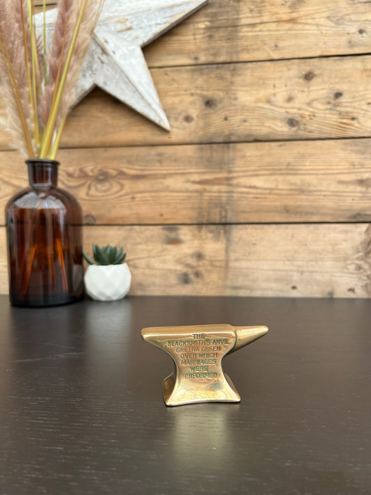 Small Brass Anvil Gretna Green Marriage Gift Blacksmith Desk Paperweight Decor