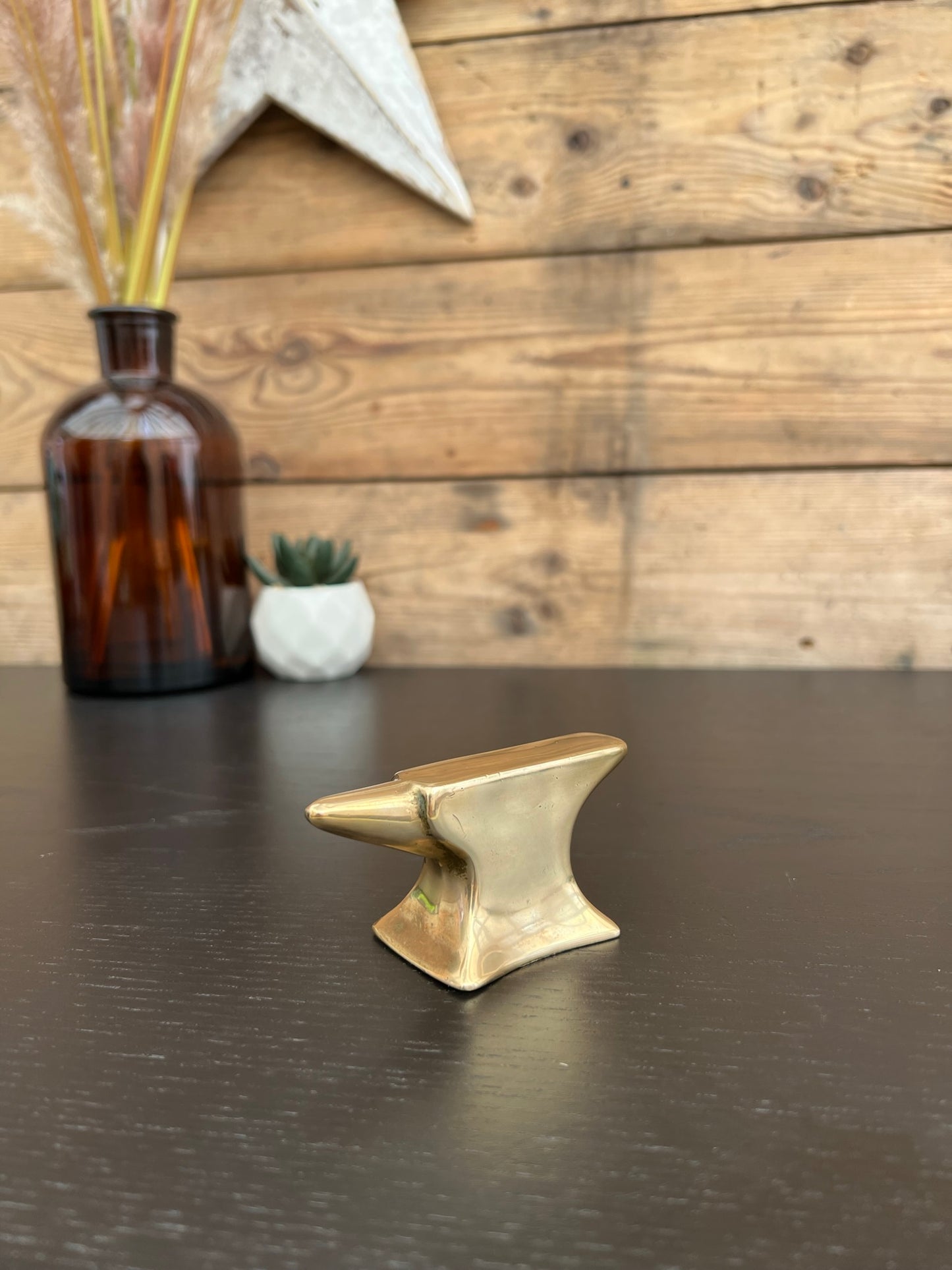 Small Brass Anvil Gretna Green Marriage Gift Blacksmith Desk Paperweight Decor