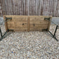 Rustic Industrial Trestle Table Wooden Folding Table Reclaimed Farmhouse Dining Ex Army Office Desk