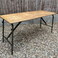 Rustic Folding Wooden Trestle Table Vintage Dining Military Army Reclaimed Home Camping Garden BBQ