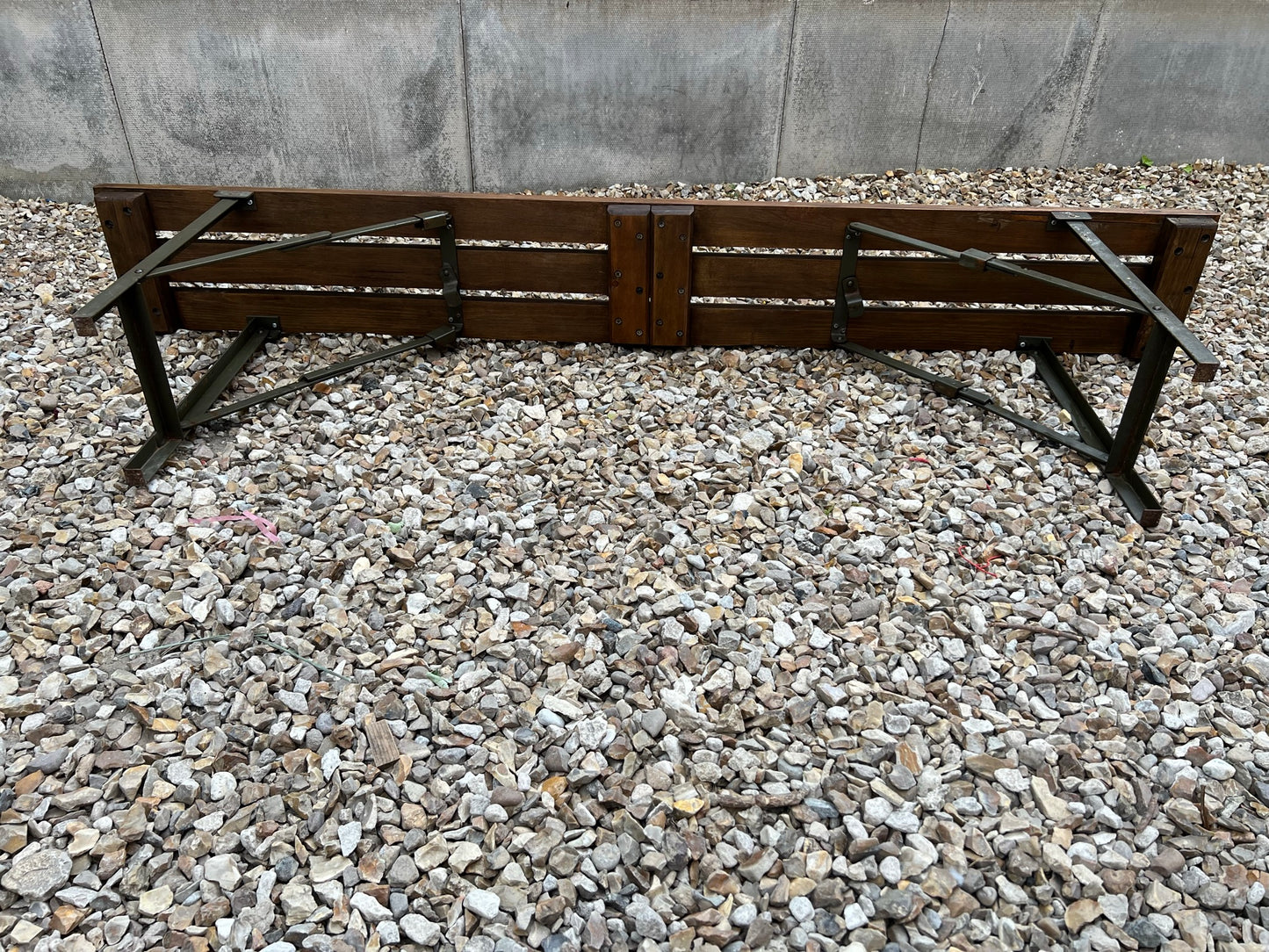 Rustic Industrial Bench Wooden Folding Trestle Bench Farmhouse Dining Camping Seat Reclaimed Army