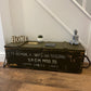Wooden Ammo Box Vintage 1982 Rustic Storage Chest Industrial Trunk Home Coffee Table