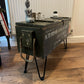 Vintage Wooden Ammo Box Side Table 1984 Rustic Storage Chest Industrial Trunk Home Coffee Table