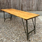 Rustic Wooden Folding Trestle Table 6ft Industrial Farmhouse Dining Garden Reclaimed Army