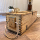 Vintage Wooden Ammo Box Rustic Chest Blanket Box Industrial Side Coffee Table