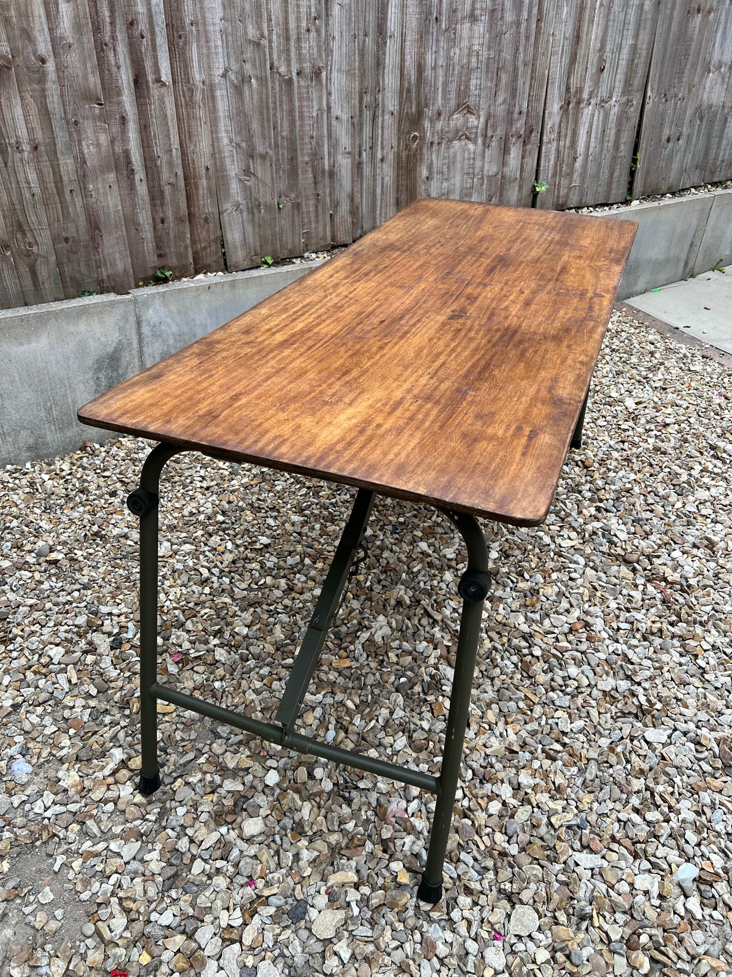 Wooden Folding Trestle Table Rustic Industrial Home Reclaimed Ex British Army Lightweight