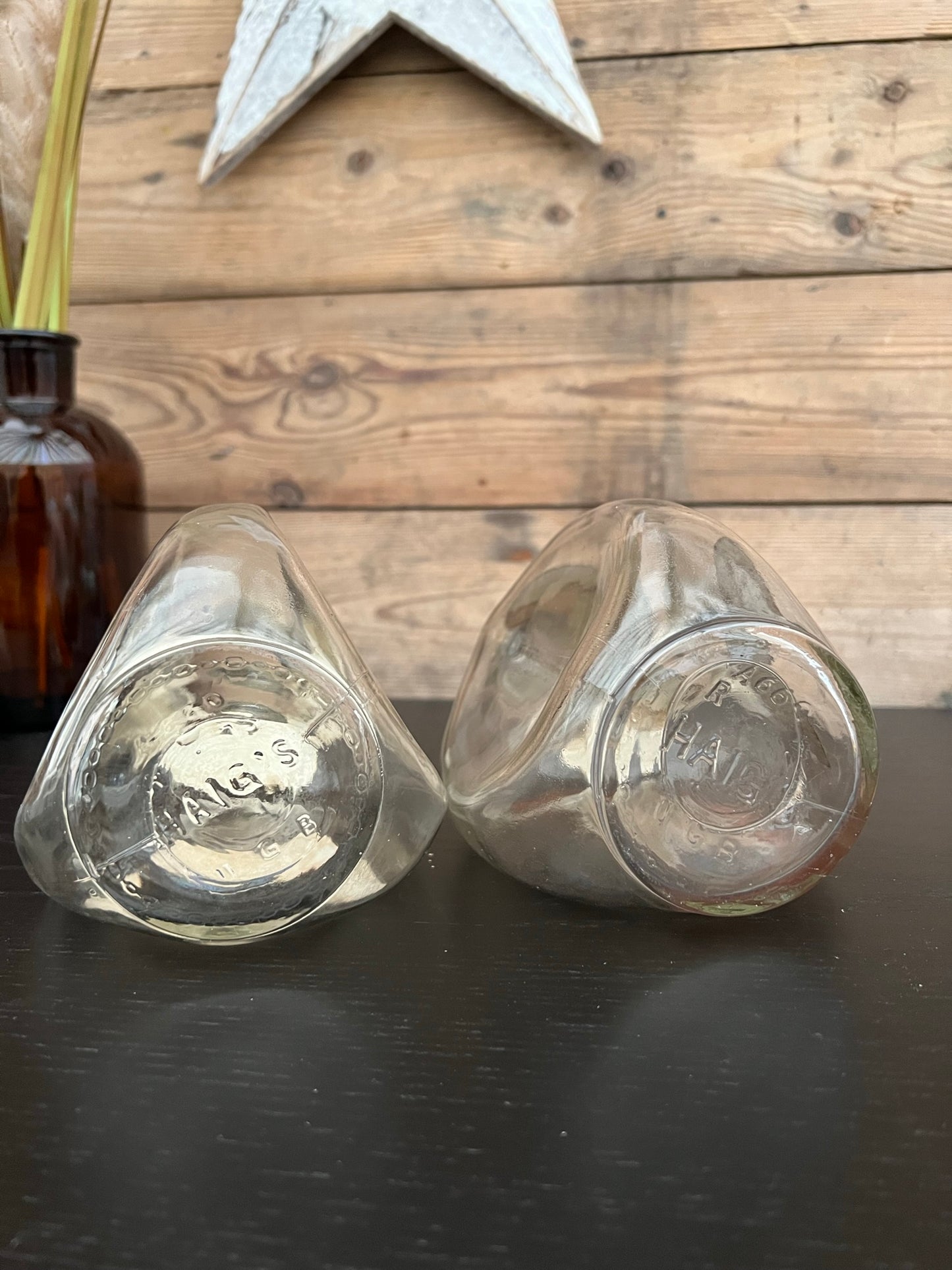 2x Vintage Haig Dimple Whisky Glass Bottle Scotch Whisky Decorative Home Decor
