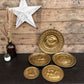 5x Vintage Decorative Brass Wall Plate Job Lot Galleon Ship Boho Bohemian Brass Décor