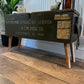 Vintage Wooden Ammo Box Side Table 1986 Rustic Storage Chest Industrial Trunk Home Coffee Table