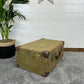 Vintage Canvas & Leather Suitcase Trunk Military Army Boho Rustic Home Décor
