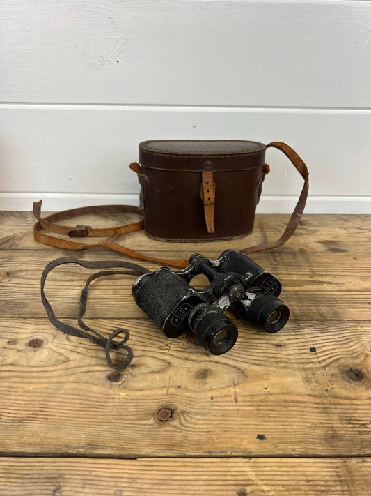 Vintage Binoculars 8x26 Gelda Paris With Leather Case