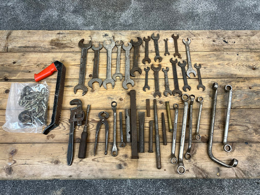 Job Lot of Old Tools Vintage Toolbox Spanners