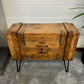 Wooden Ammo Box Coffee Table Vintage 1986 Rustic Storage Toy Chest Industrial Trunk