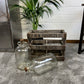 2x Vintage Demijohn Bottle In Wooden Crate Rustic Home Farmhouse Farm Shop Decor