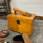 Vintage Wooden Shoe Shine Box Shoe Rest With Extra Laces Brushes