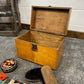 Vintage Wooden Shoe Shine Box Shoe Rest With Extra Laces Brushes