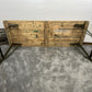 Vintage Industrial Wooden Trestle Table Rustic Folding Farmhouse Dining Boho Event