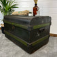 Vintage Metal Steamer Trunk Rustic Coffee Side Table Original Travel Storage Large Trunk