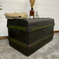 Vintage Metal Steamer Trunk Rustic Coffee Side Table Original Travel Storage Large Trunk