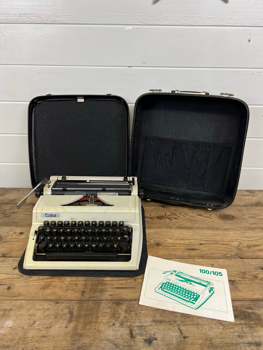 Vintage 1970's Erika 105 Portable Typewriter Vintage Retro Home Decor Display