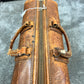 Vintage American Leather Zipper Suitcase Bag With Key Boho Decor Display Prop