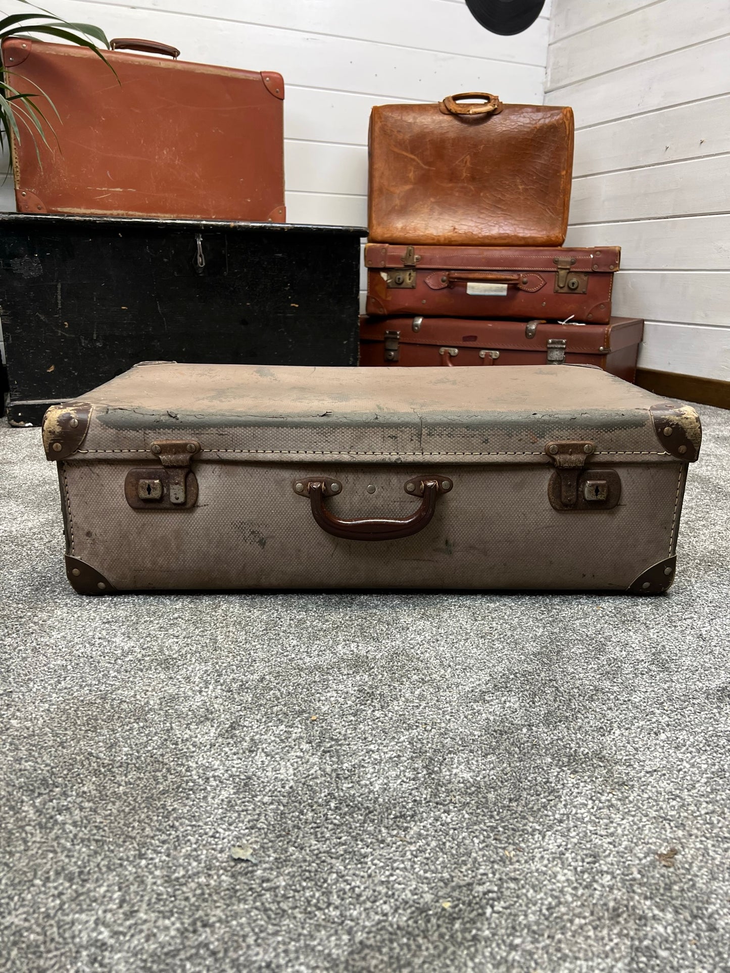 Vintage Suitcase Travel Trunk Retro Art Deco Boho Display Prop