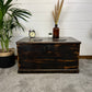 Vintage Wooden Blanket Box Rustic Home Storage Seat Toy Chest Trunk
