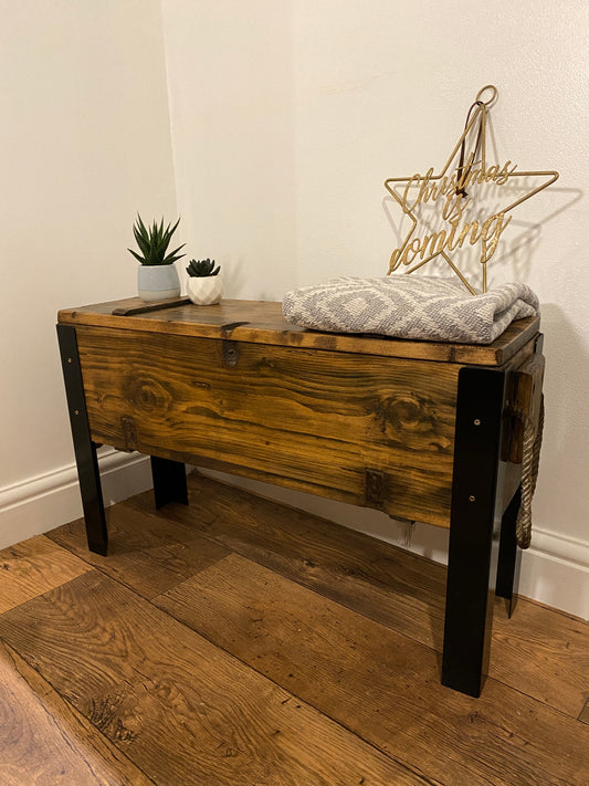 Vintage Rustic Army Ammo Coffee Side Table Chest