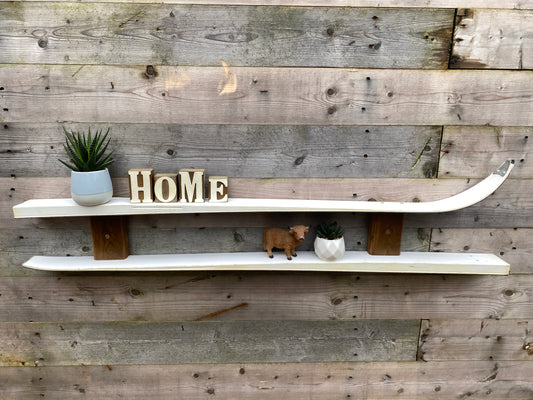 Rustic Handmade Reclaimed Ski Shelves