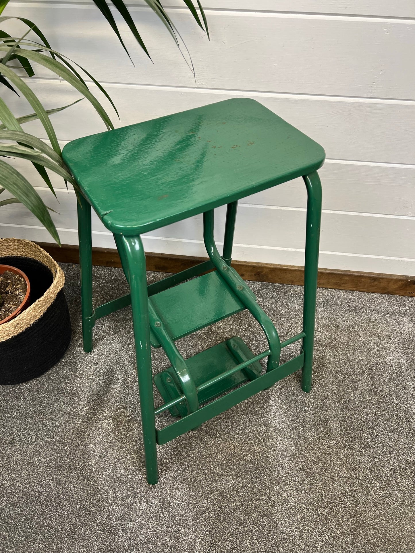 Vintage Folding Step Stool Rustic Industrial Pantry Larder Steps Farmhouse Kitchen Grocery Shop