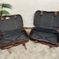 Pair of Vintage Brown Leather Suitcase x2 Retro Travel Trunk Boho Décor Display