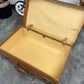 Vintage Orient Make Brown Leather Suitcase With 2x Keys Retro Travel Trunk Display