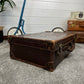 Vintage Orient Make Brown Leather Suitcase Travel Trunk Boho Décor Display British Made