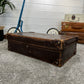 Vintage Orient Make Brown Leather Suitcase Travel Trunk Boho Décor Display British Made