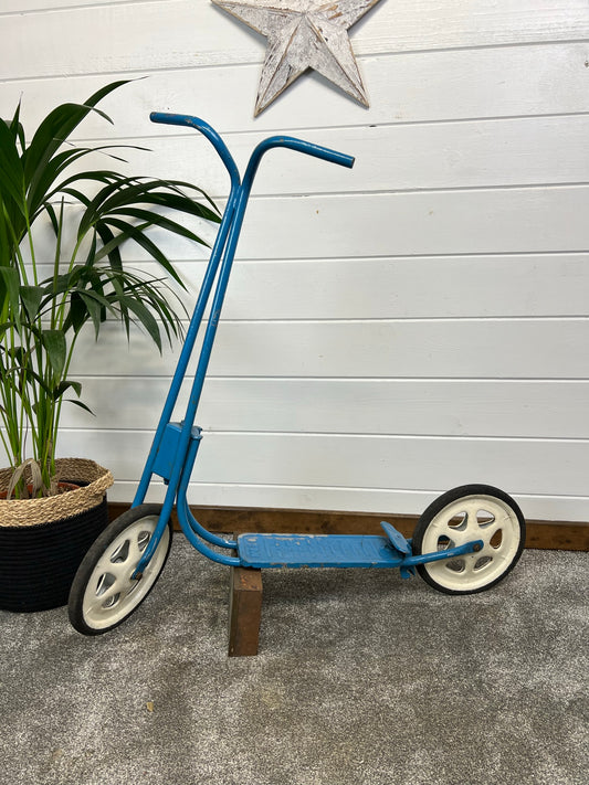 Vintage 1950's MOBO Push Along Metal Scooter Vintage Kids Retro Toy