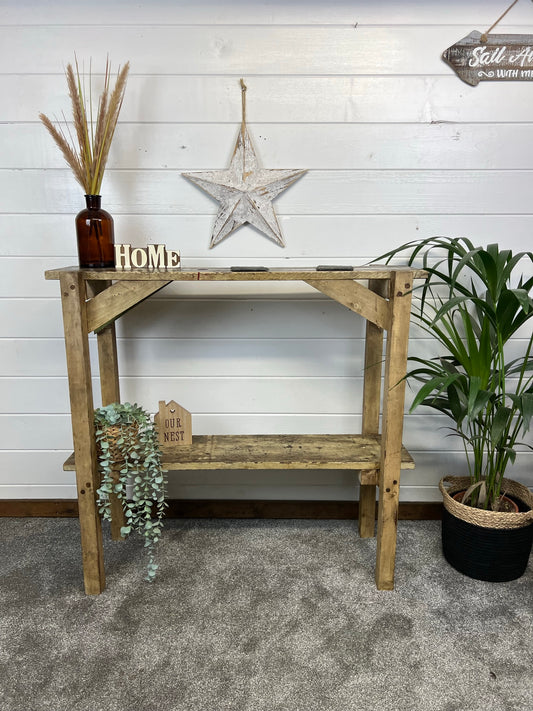 Rustic Entryway Console Table Narrow Hallway Side Table Reclaimed Shabby Chic Distressed