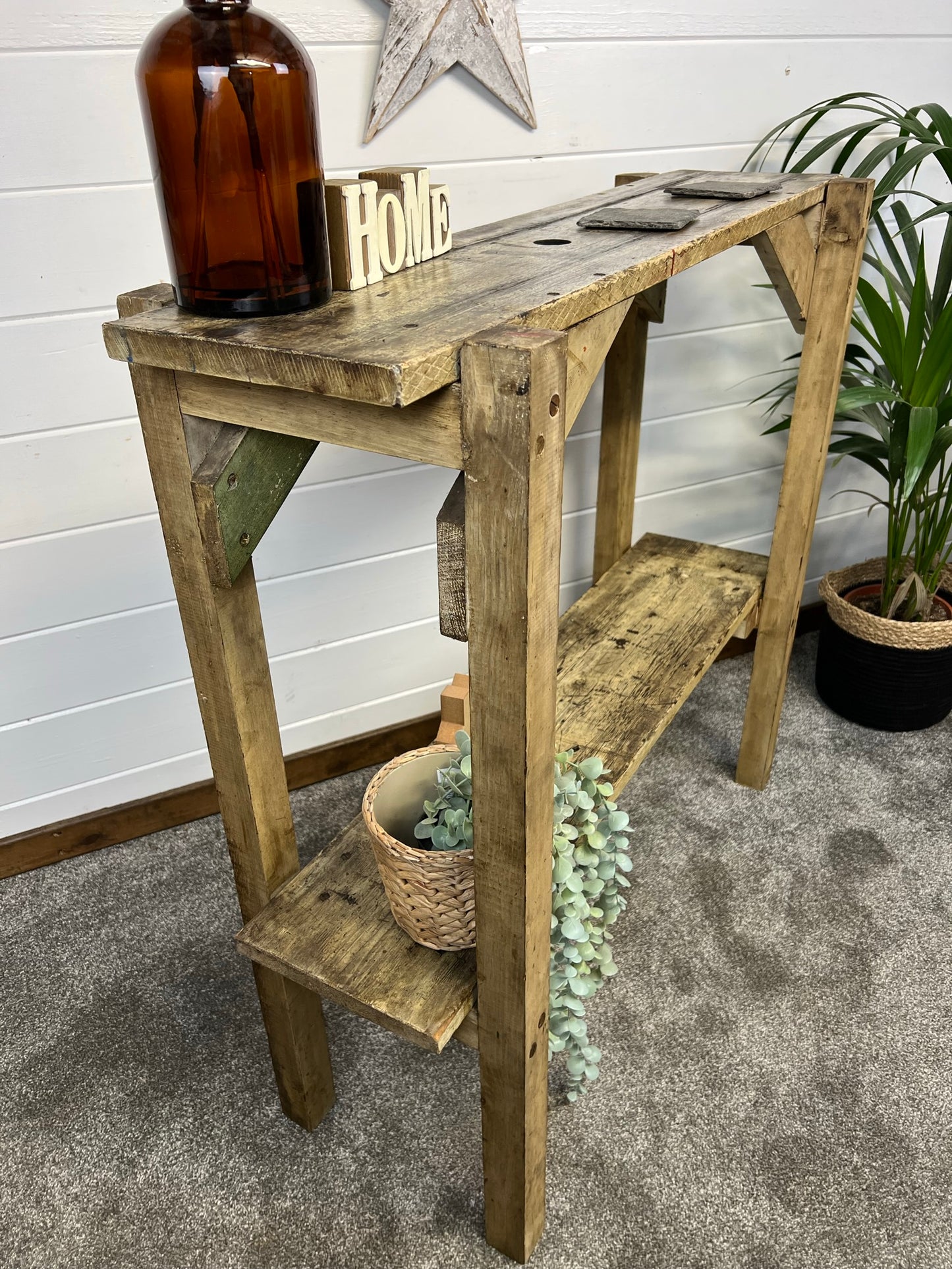 Rustic Entryway Console Table Narrow Hallway Side Table Reclaimed Shabby Chic Distressed