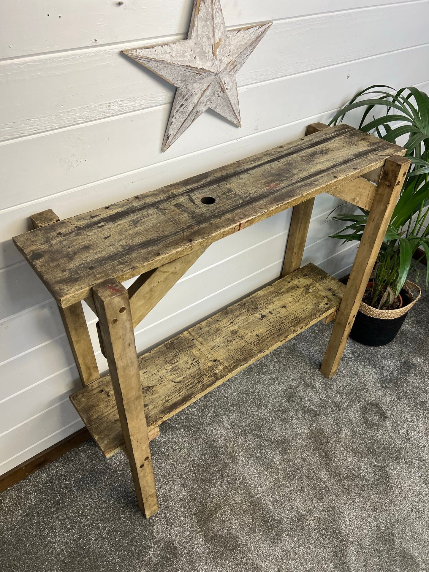 Rustic Entryway Console Table Narrow Hallway Side Table Reclaimed Shabby Chic Distressed