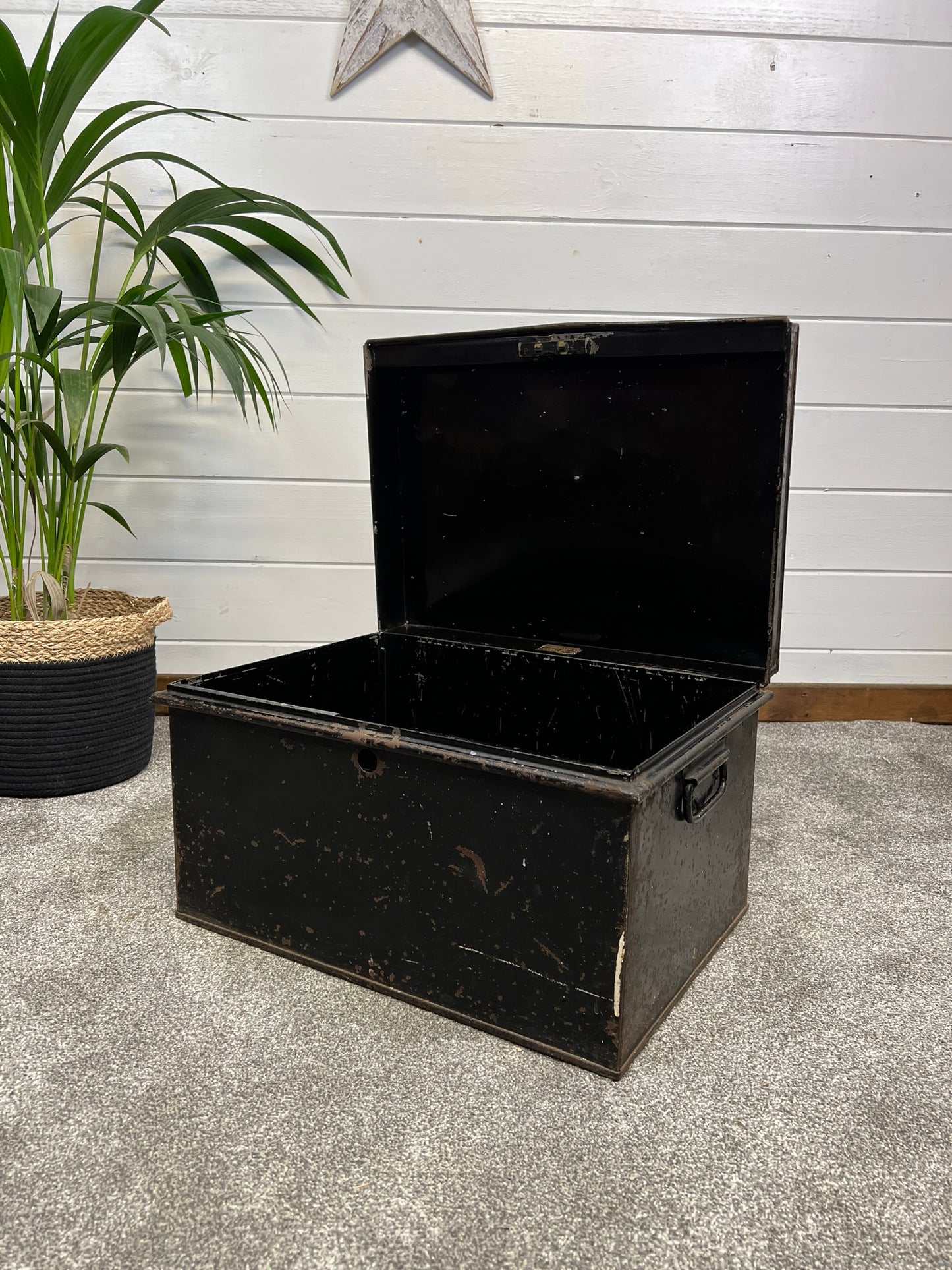 Vintage Partridge & Cooper Fleet St. London Metal Storage Box Toolbox Rustic Industrial